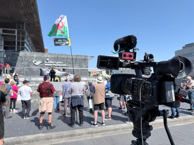 Event outside the Senedd Cardiff Bay