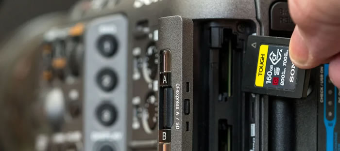 Recording media used for raw footage filming