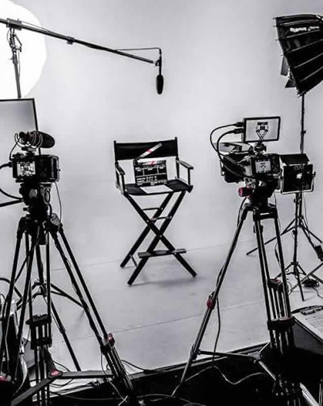 Interview video crew filming on location in Wales